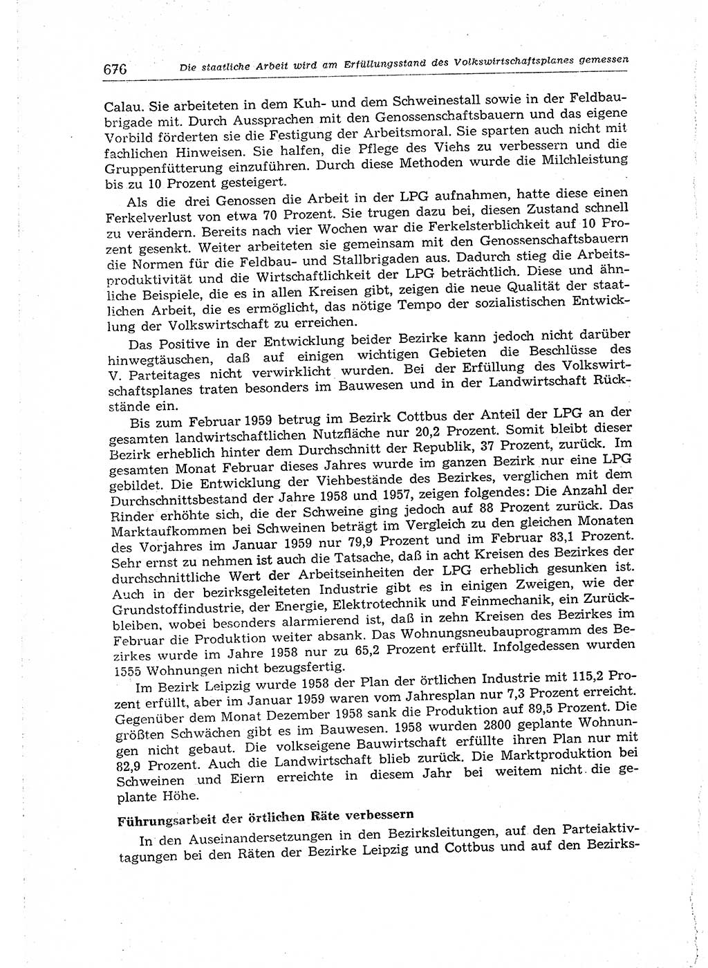 Neuer Weg (NW), Organ des Zentralkomitees (ZK) der SED (Sozialistische Einheitspartei Deutschlands) für Fragen des Parteiaufbaus und des Parteilebens, 14. Jahrgang [Deutsche Demokratische Republik (DDR)] 1959, Seite 676 (NW ZK SED DDR 1959, S. 676)