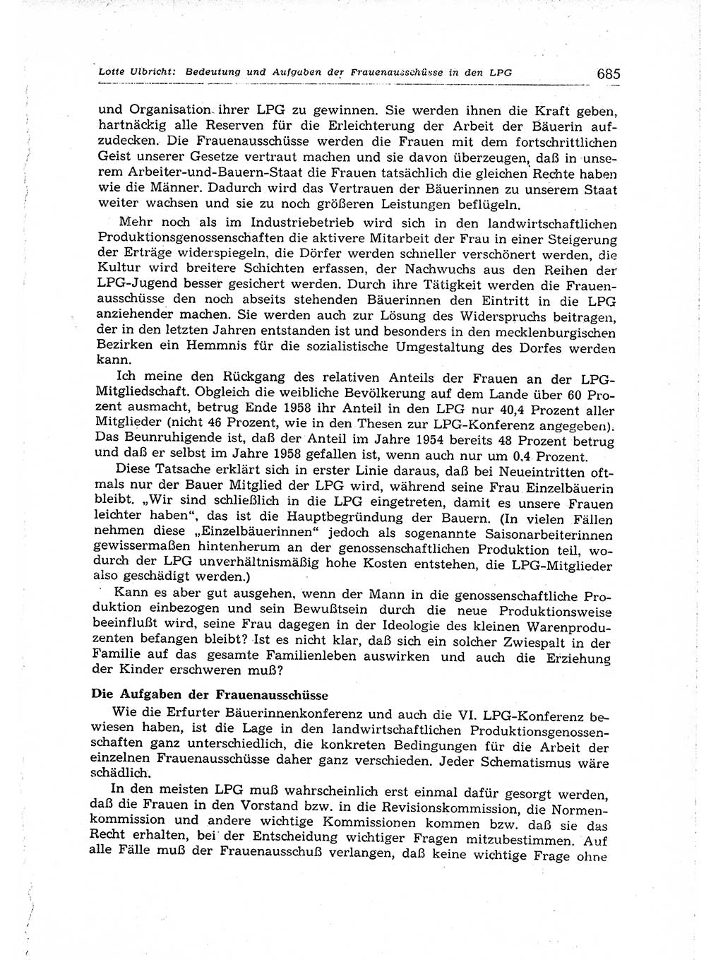 Neuer Weg (NW), Organ des Zentralkomitees (ZK) der SED (Sozialistische Einheitspartei Deutschlands) für Fragen des Parteiaufbaus und des Parteilebens, 14. Jahrgang [Deutsche Demokratische Republik (DDR)] 1959, Seite 685 (NW ZK SED DDR 1959, S. 685)