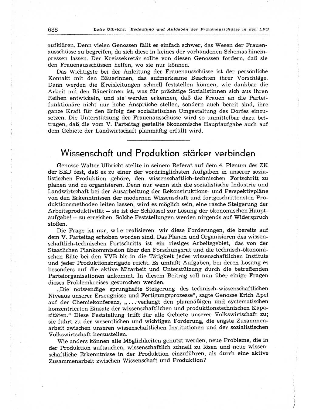 Neuer Weg (NW), Organ des Zentralkomitees (ZK) der SED (Sozialistische Einheitspartei Deutschlands) für Fragen des Parteiaufbaus und des Parteilebens, 14. Jahrgang [Deutsche Demokratische Republik (DDR)] 1959, Seite 688 (NW ZK SED DDR 1959, S. 688)