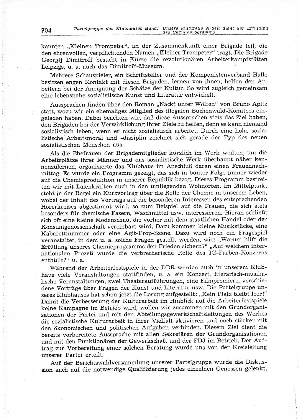Neuer Weg (NW), Organ des Zentralkomitees (ZK) der SED (Sozialistische Einheitspartei Deutschlands) für Fragen des Parteiaufbaus und des Parteilebens, 14. Jahrgang [Deutsche Demokratische Republik (DDR)] 1959, Seite 704 (NW ZK SED DDR 1959, S. 704)