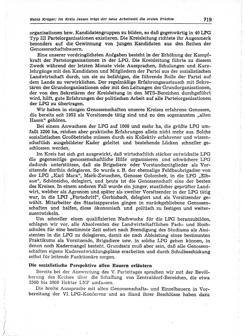 Neuer Weg (NW), Organ des Zentralkomitees (ZK) der SED (Sozialistische Einheitspartei Deutschlands) für Fragen des Parteiaufbaus und des Parteilebens, 14. Jahrgang [Deutsche Demokratische Republik (DDR)] 1959, Seite 719 (NW ZK SED DDR 1959, S. 719)