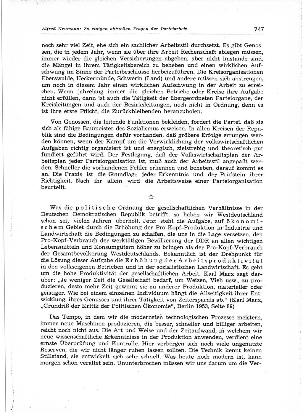 Neuer Weg (NW), Organ des Zentralkomitees (ZK) der SED (Sozialistische Einheitspartei Deutschlands) für Fragen des Parteiaufbaus und des Parteilebens, 14. Jahrgang [Deutsche Demokratische Republik (DDR)] 1959, Seite 747 (NW ZK SED DDR 1959, S. 747)