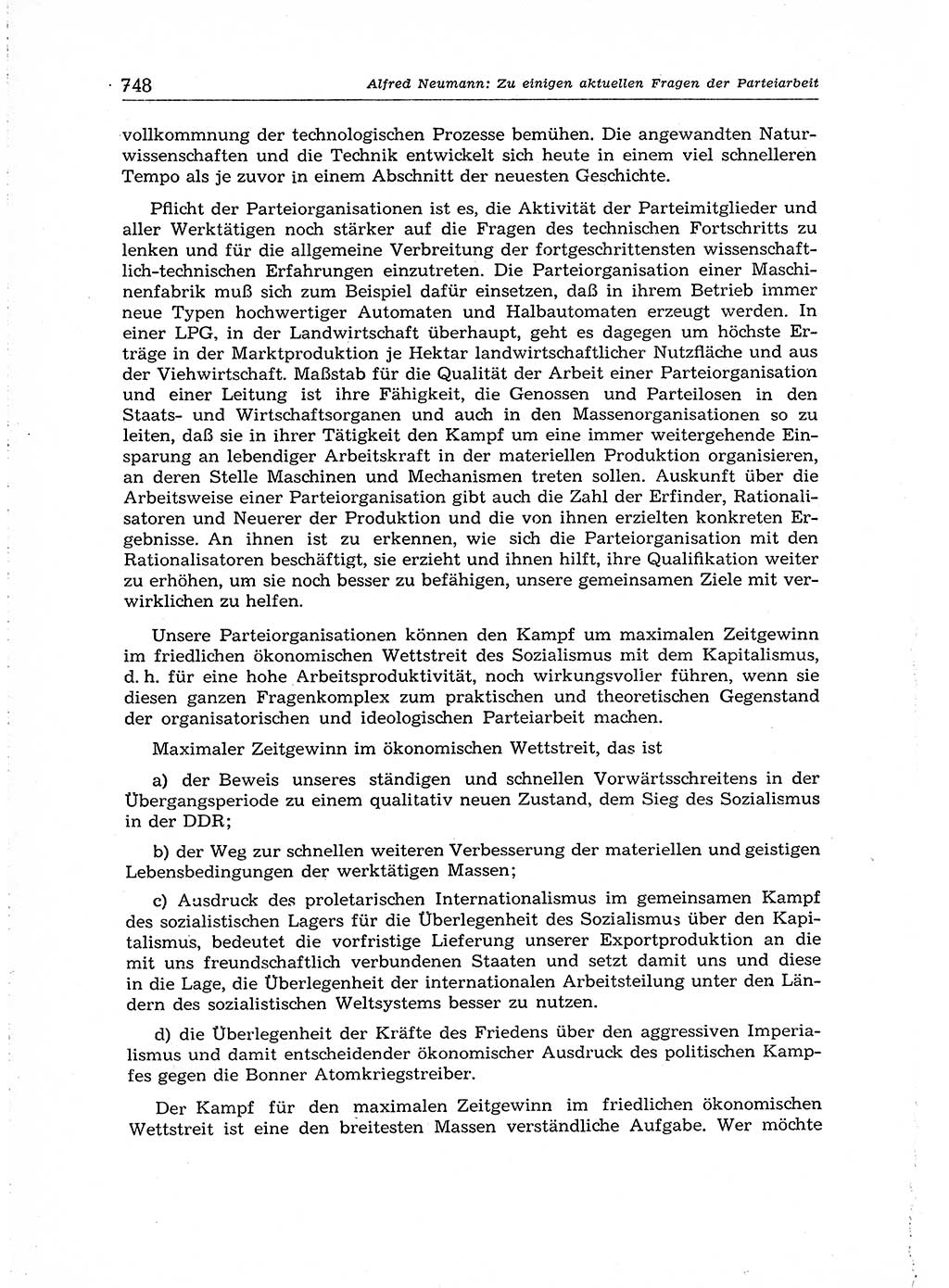Neuer Weg (NW), Organ des Zentralkomitees (ZK) der SED (Sozialistische Einheitspartei Deutschlands) für Fragen des Parteiaufbaus und des Parteilebens, 14. Jahrgang [Deutsche Demokratische Republik (DDR)] 1959, Seite 748 (NW ZK SED DDR 1959, S. 748)
