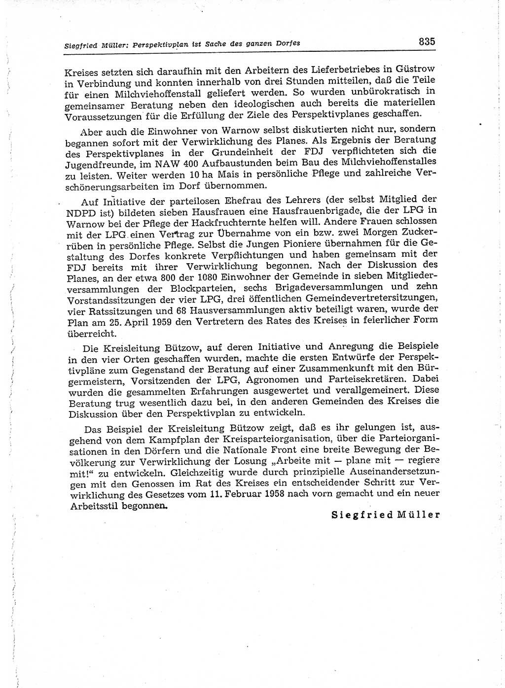 Neuer Weg (NW), Organ des Zentralkomitees (ZK) der SED (Sozialistische Einheitspartei Deutschlands) für Fragen des Parteiaufbaus und des Parteilebens, 14. Jahrgang [Deutsche Demokratische Republik (DDR)] 1959, Seite 835 (NW ZK SED DDR 1959, S. 835)
