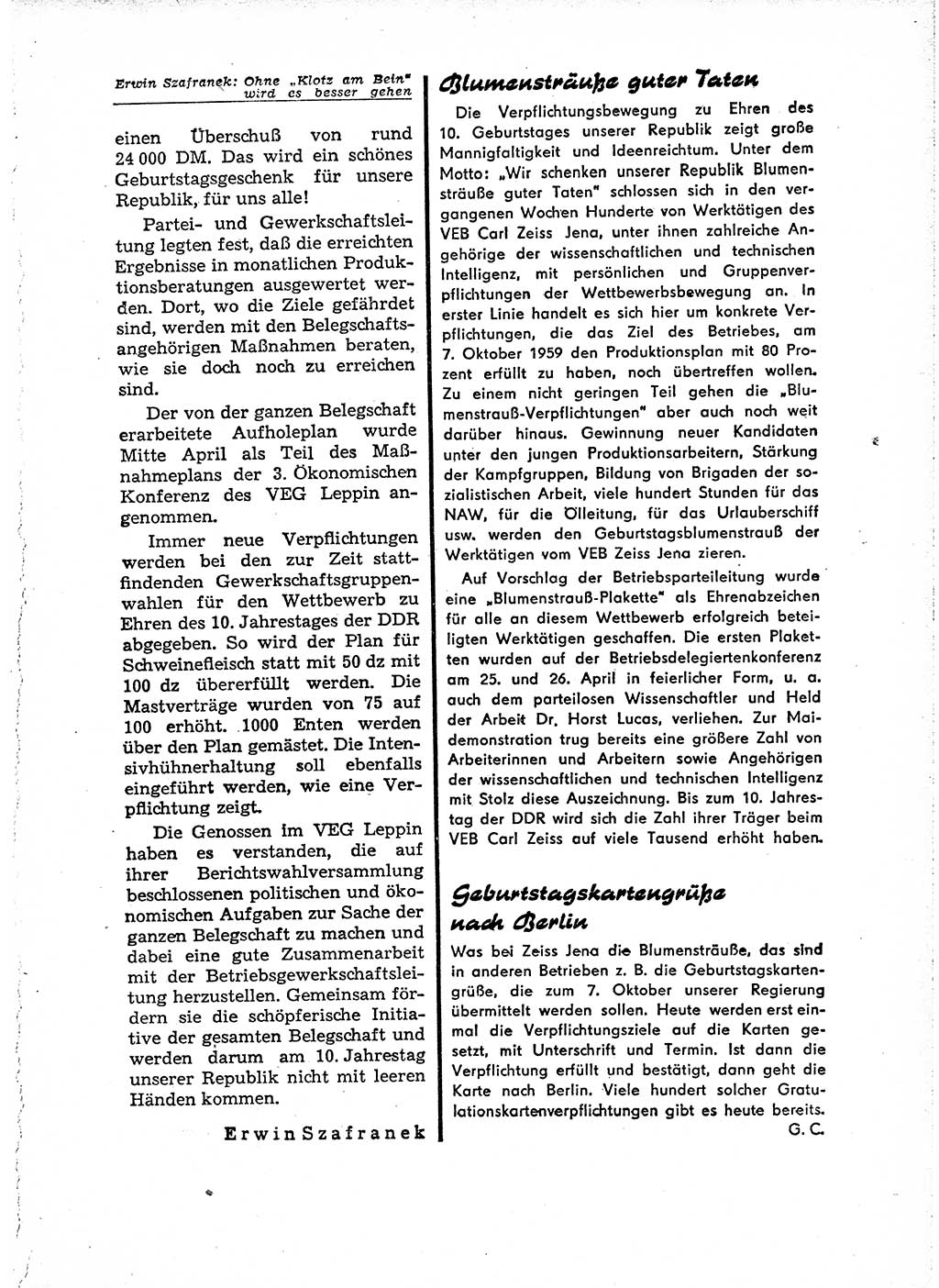 Neuer Weg (NW), Organ des Zentralkomitees (ZK) der SED (Sozialistische Einheitspartei Deutschlands) für Fragen des Parteiaufbaus und des Parteilebens, 14. Jahrgang [Deutsche Demokratische Republik (DDR)] 1959, Seite 841 (NW ZK SED DDR 1959, S. 841)