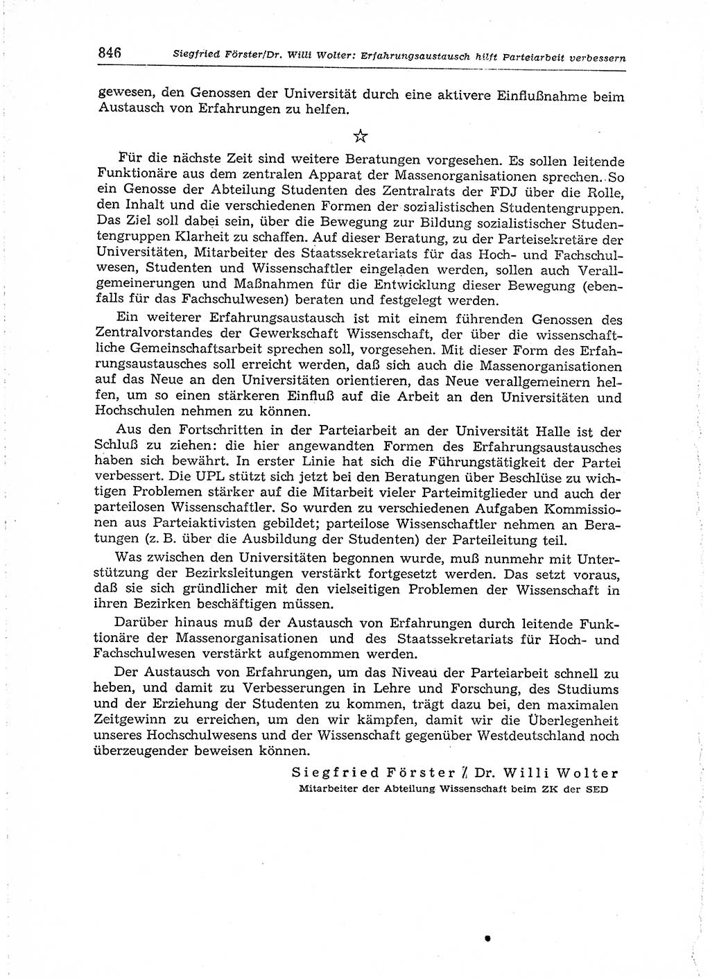 Neuer Weg (NW), Organ des Zentralkomitees (ZK) der SED (Sozialistische Einheitspartei Deutschlands) für Fragen des Parteiaufbaus und des Parteilebens, 14. Jahrgang [Deutsche Demokratische Republik (DDR)] 1959, Seite 846 (NW ZK SED DDR 1959, S. 846)