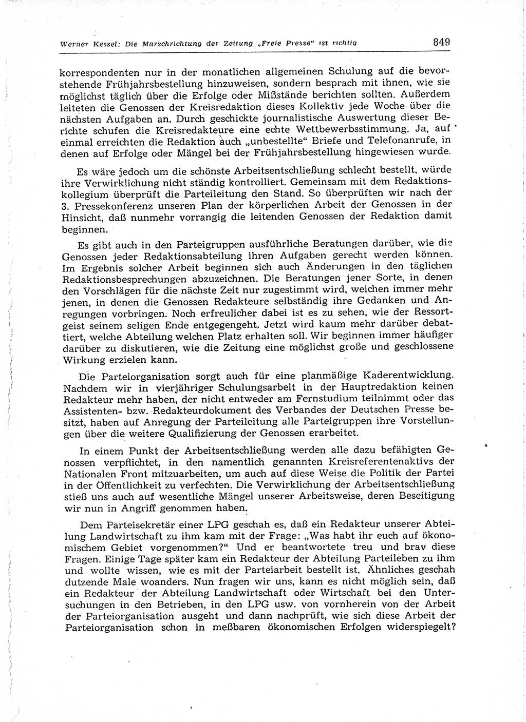 Neuer Weg (NW), Organ des Zentralkomitees (ZK) der SED (Sozialistische Einheitspartei Deutschlands) für Fragen des Parteiaufbaus und des Parteilebens, 14. Jahrgang [Deutsche Demokratische Republik (DDR)] 1959, Seite 849 (NW ZK SED DDR 1959, S. 849)