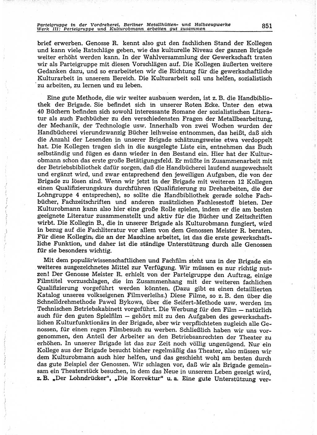 Neuer Weg (NW), Organ des Zentralkomitees (ZK) der SED (Sozialistische Einheitspartei Deutschlands) für Fragen des Parteiaufbaus und des Parteilebens, 14. Jahrgang [Deutsche Demokratische Republik (DDR)] 1959, Seite 851 (NW ZK SED DDR 1959, S. 851)