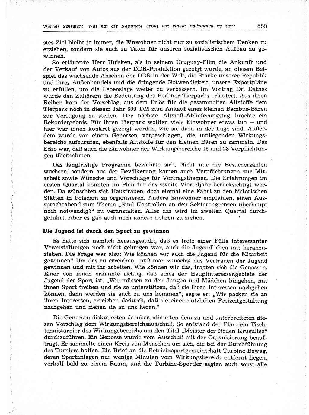 Neuer Weg (NW), Organ des Zentralkomitees (ZK) der SED (Sozialistische Einheitspartei Deutschlands) für Fragen des Parteiaufbaus und des Parteilebens, 14. Jahrgang [Deutsche Demokratische Republik (DDR)] 1959, Seite 855 (NW ZK SED DDR 1959, S. 855)