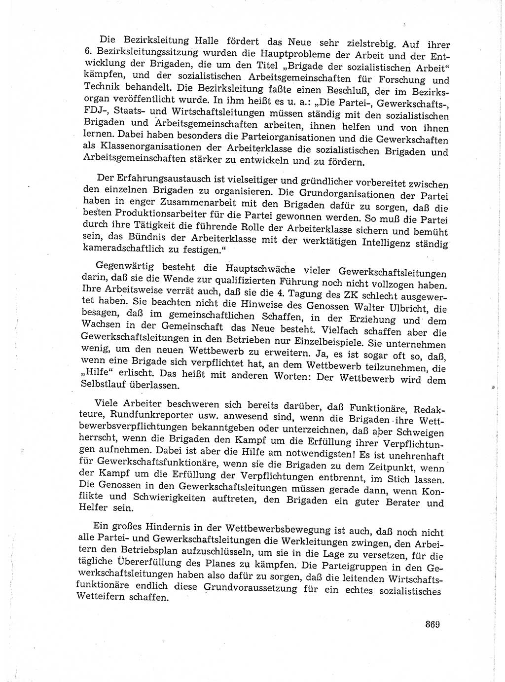 Neuer Weg (NW), Organ des Zentralkomitees (ZK) der SED (Sozialistische Einheitspartei Deutschlands) für Fragen des Parteiaufbaus und des Parteilebens, 14. Jahrgang [Deutsche Demokratische Republik (DDR)] 1959, Seite 869 (NW ZK SED DDR 1959, S. 869)