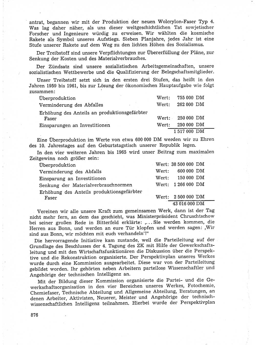 Neuer Weg (NW), Organ des Zentralkomitees (ZK) der SED (Sozialistische Einheitspartei Deutschlands) für Fragen des Parteiaufbaus und des Parteilebens, 14. Jahrgang [Deutsche Demokratische Republik (DDR)] 1959, Seite 876 (NW ZK SED DDR 1959, S. 876)