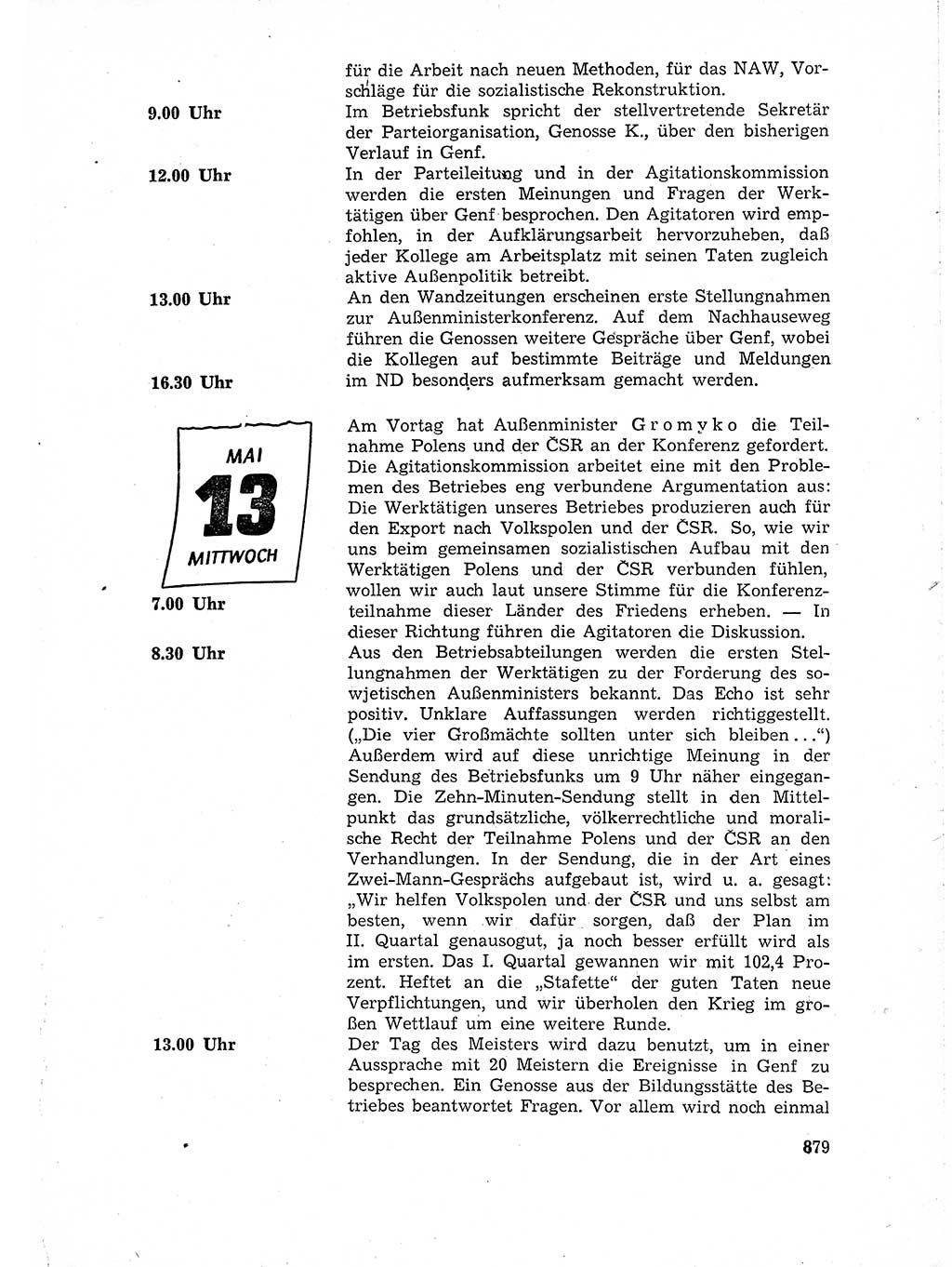 Neuer Weg (NW), Organ des Zentralkomitees (ZK) der SED (Sozialistische Einheitspartei Deutschlands) für Fragen des Parteiaufbaus und des Parteilebens, 14. Jahrgang [Deutsche Demokratische Republik (DDR)] 1959, Seite 879 (NW ZK SED DDR 1959, S. 879)