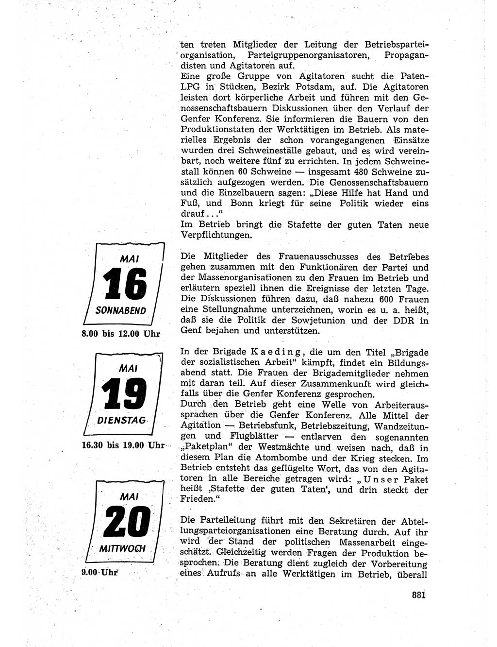 Neuer Weg (NW), Organ des Zentralkomitees (ZK) der SED (Sozialistische Einheitspartei Deutschlands) für Fragen des Parteiaufbaus und des Parteilebens, 14. Jahrgang [Deutsche Demokratische Republik (DDR)] 1959, Seite 881 (NW ZK SED DDR 1959, S. 881)