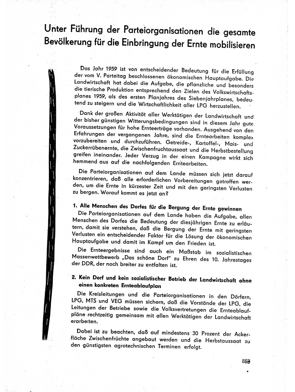 Neuer Weg (NW), Organ des Zentralkomitees (ZK) der SED (Sozialistische Einheitspartei Deutschlands) für Fragen des Parteiaufbaus und des Parteilebens, 14. Jahrgang [Deutsche Demokratische Republik (DDR)] 1959, Seite 883 (NW ZK SED DDR 1959, S. 883)