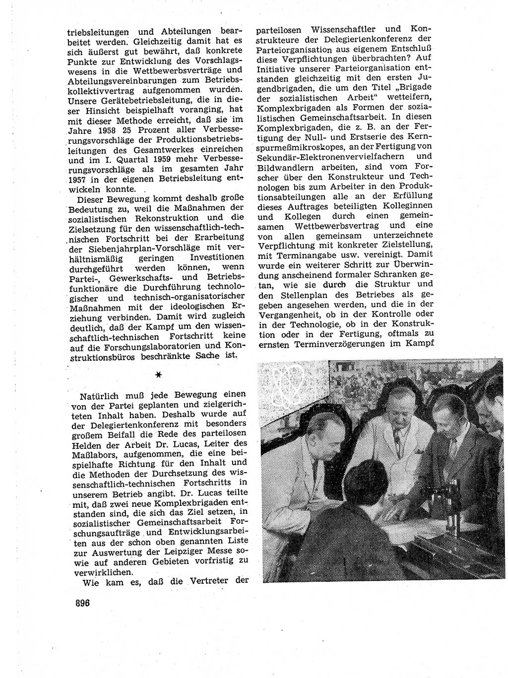 Neuer Weg (NW), Organ des Zentralkomitees (ZK) der SED (Sozialistische Einheitspartei Deutschlands) für Fragen des Parteiaufbaus und des Parteilebens, 14. Jahrgang [Deutsche Demokratische Republik (DDR)] 1959, Seite 896 (NW ZK SED DDR 1959, S. 896)