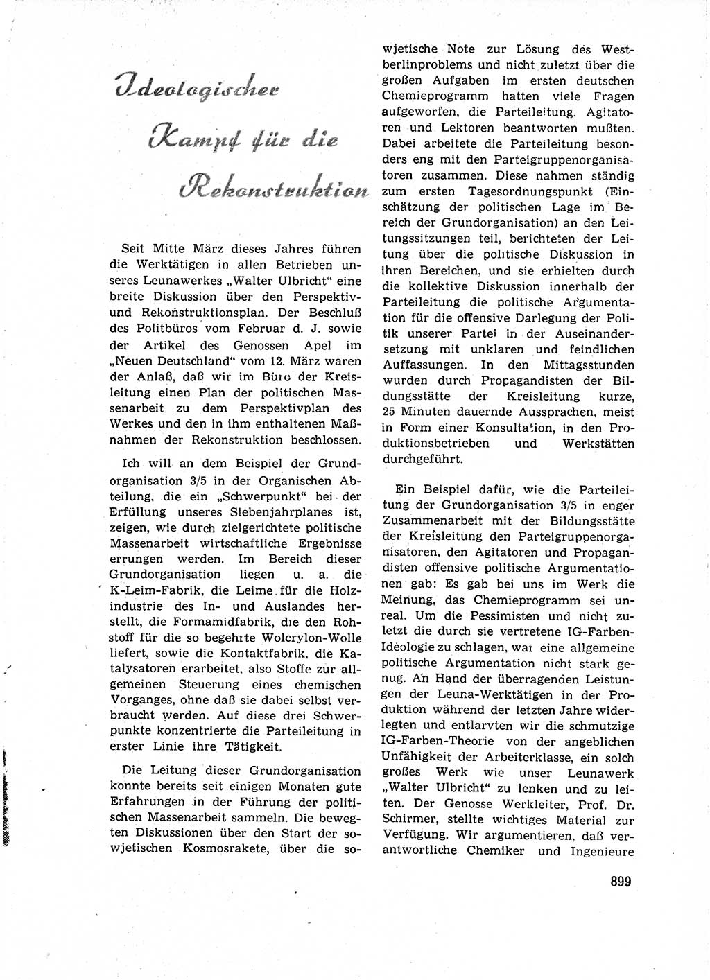Neuer Weg (NW), Organ des Zentralkomitees (ZK) der SED (Sozialistische Einheitspartei Deutschlands) für Fragen des Parteiaufbaus und des Parteilebens, 14. Jahrgang [Deutsche Demokratische Republik (DDR)] 1959, Seite 899 (NW ZK SED DDR 1959, S. 899)
