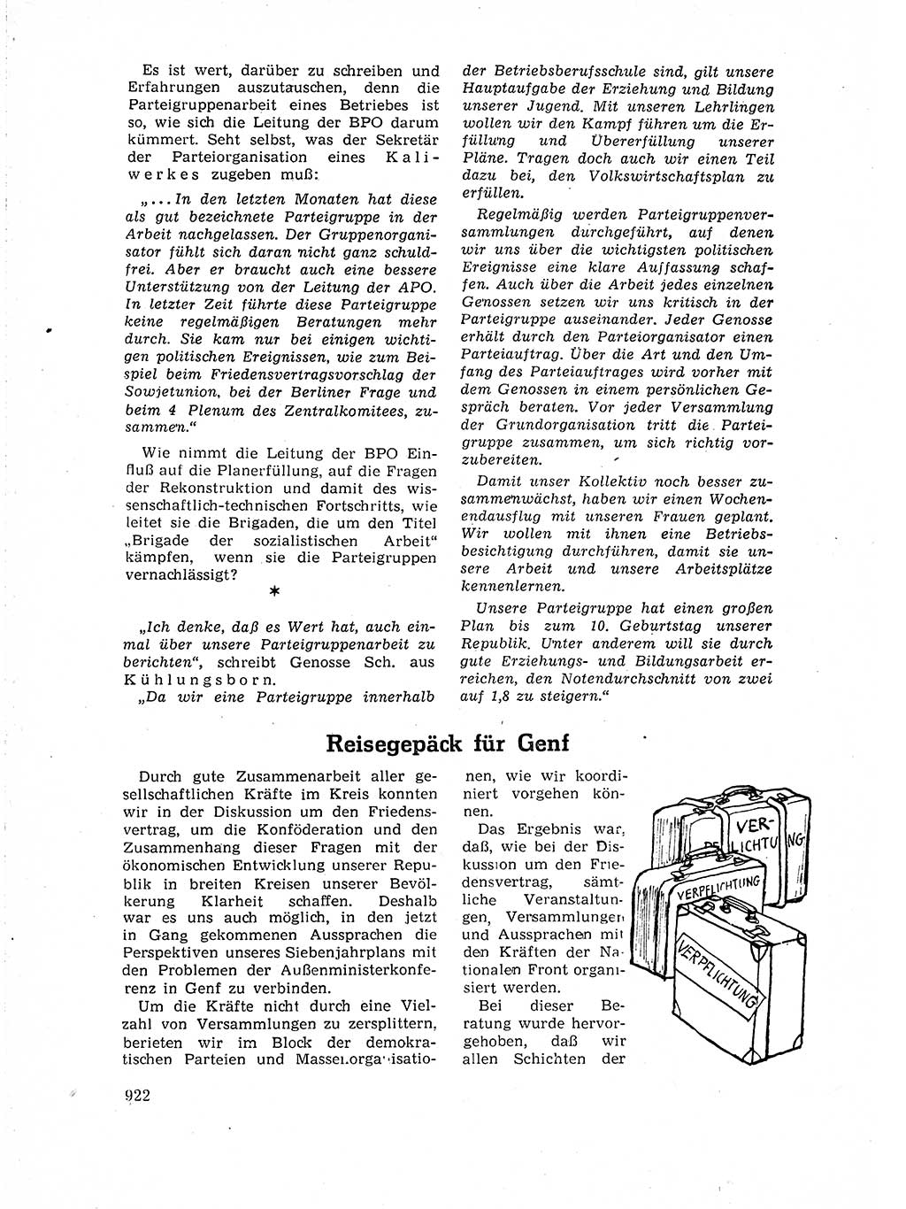 Neuer Weg (NW), Organ des Zentralkomitees (ZK) der SED (Sozialistische Einheitspartei Deutschlands) für Fragen des Parteiaufbaus und des Parteilebens, 14. Jahrgang [Deutsche Demokratische Republik (DDR)] 1959, Seite 922 (NW ZK SED DDR 1959, S. 922)