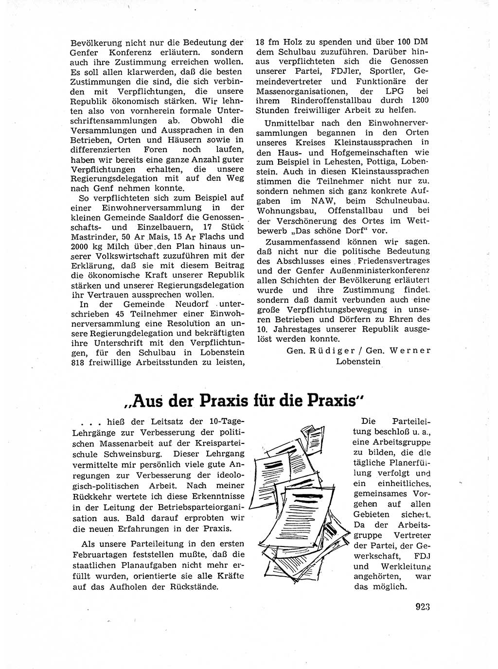 Neuer Weg (NW), Organ des Zentralkomitees (ZK) der SED (Sozialistische Einheitspartei Deutschlands) für Fragen des Parteiaufbaus und des Parteilebens, 14. Jahrgang [Deutsche Demokratische Republik (DDR)] 1959, Seite 923 (NW ZK SED DDR 1959, S. 923)