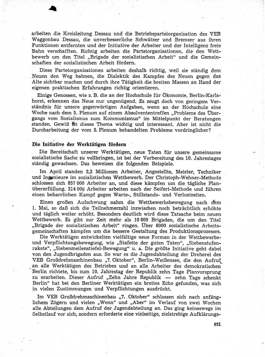 Neuer Weg (NW), Organ des Zentralkomitees (ZK) der SED (Sozialistische Einheitspartei Deutschlands) für Fragen des Parteiaufbaus und des Parteilebens, 14. Jahrgang [Deutsche Demokratische Republik (DDR)] 1959, Seite 931 (NW ZK SED DDR 1959, S. 931)