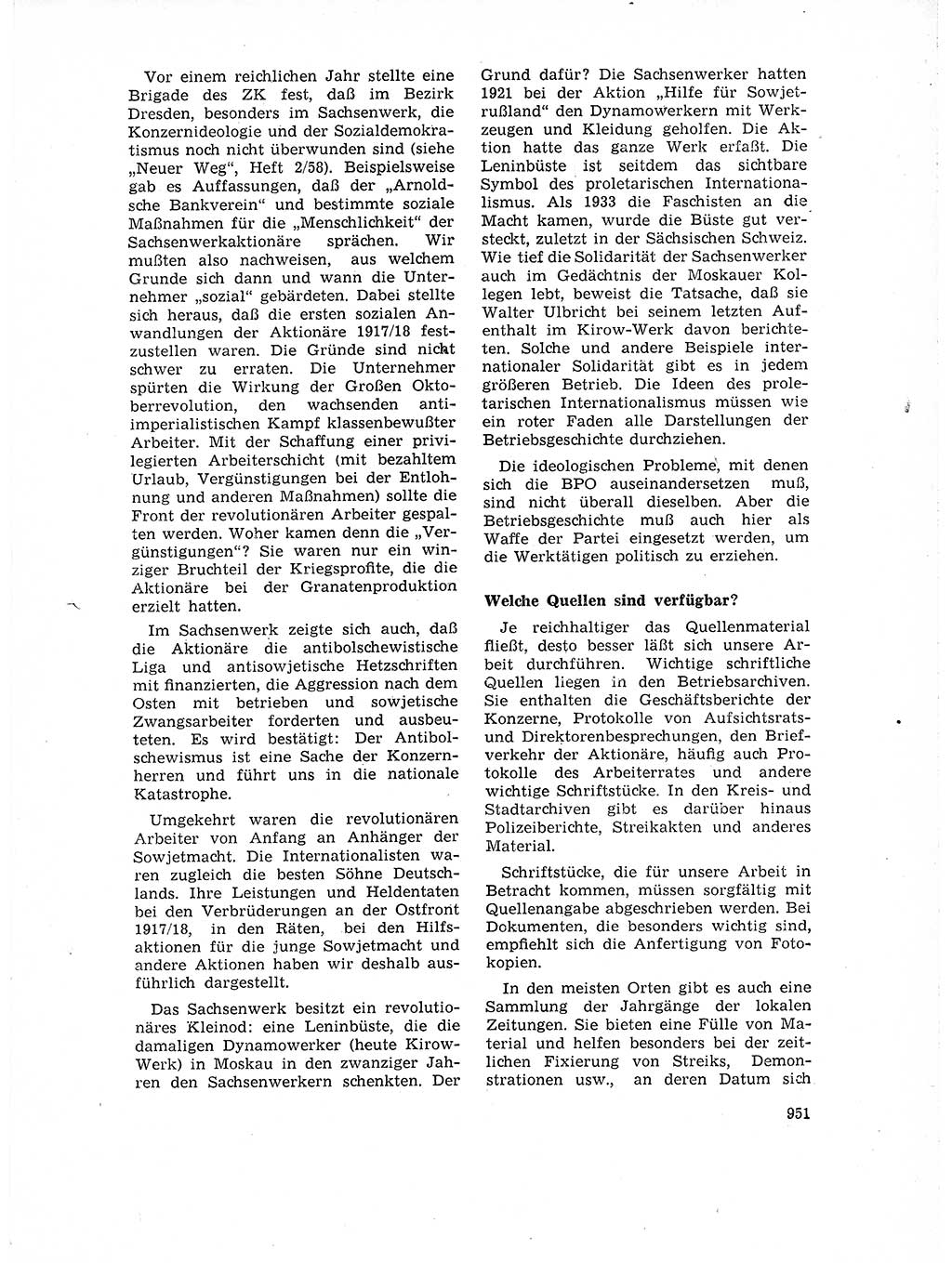 Neuer Weg (NW), Organ des Zentralkomitees (ZK) der SED (Sozialistische Einheitspartei Deutschlands) für Fragen des Parteiaufbaus und des Parteilebens, 14. Jahrgang [Deutsche Demokratische Republik (DDR)] 1959, Seite 951 (NW ZK SED DDR 1959, S. 951)