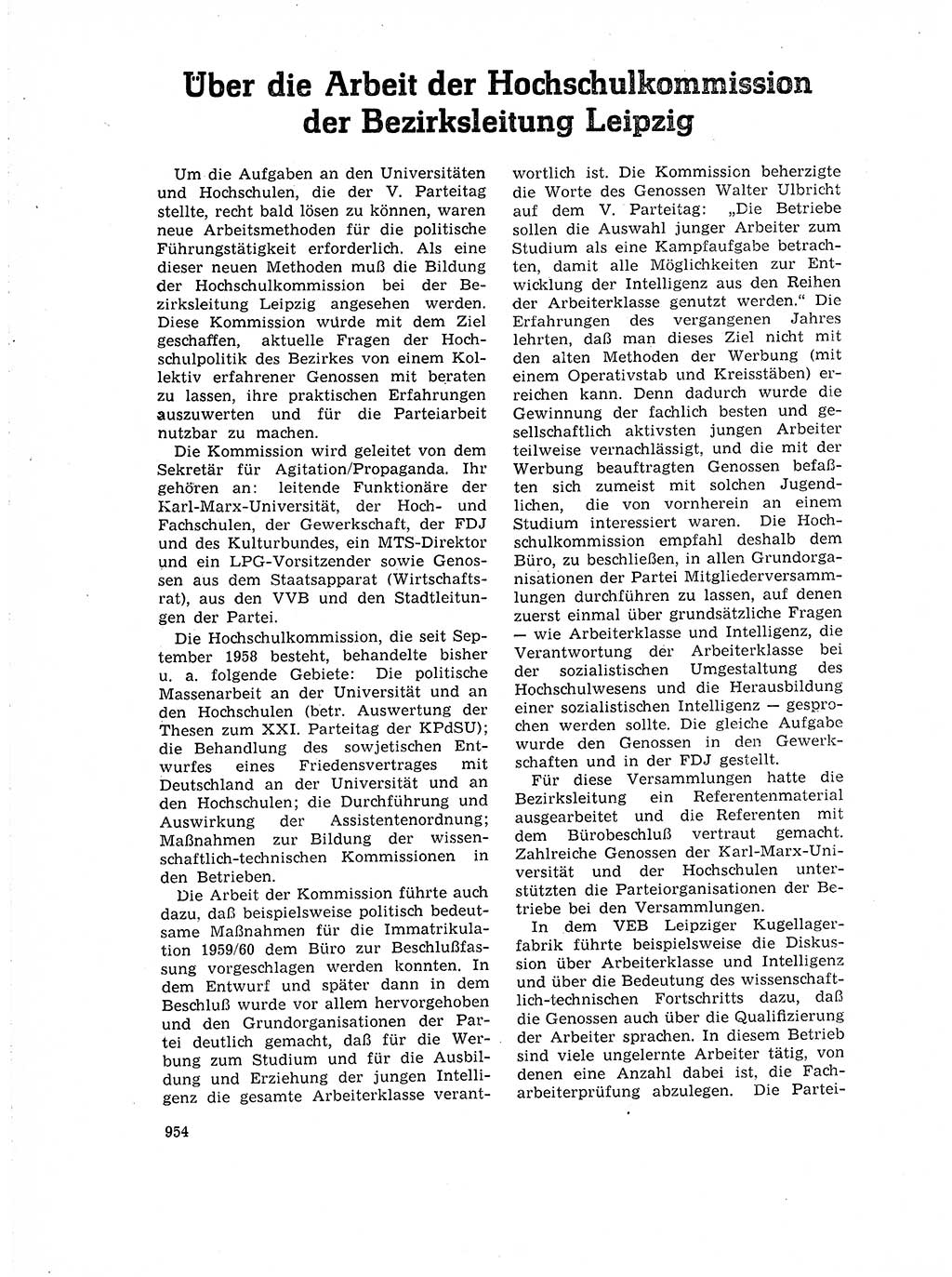 Neuer Weg (NW), Organ des Zentralkomitees (ZK) der SED (Sozialistische Einheitspartei Deutschlands) für Fragen des Parteiaufbaus und des Parteilebens, 14. Jahrgang [Deutsche Demokratische Republik (DDR)] 1959, Seite 954 (NW ZK SED DDR 1959, S. 954)