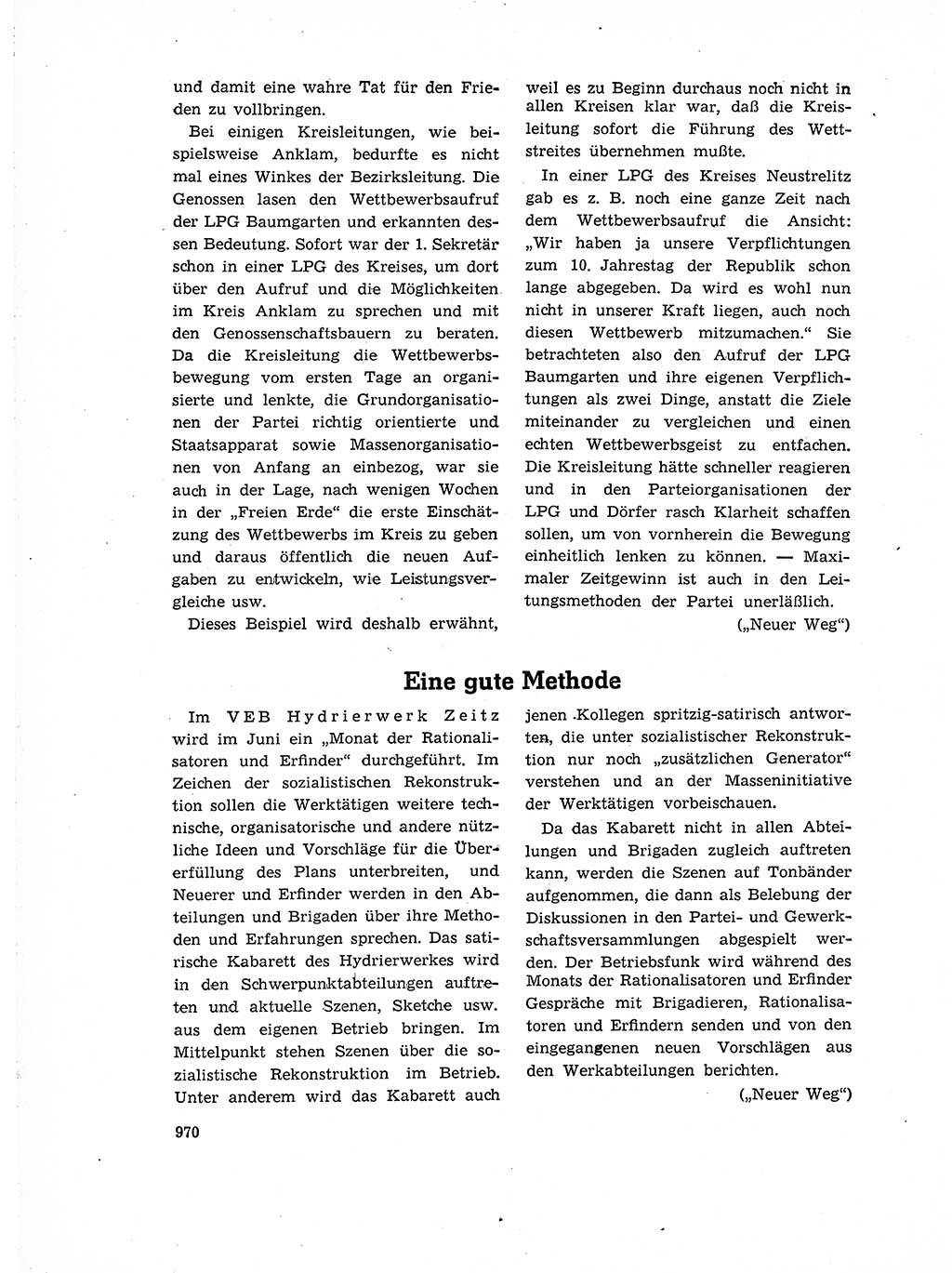 Neuer Weg (NW), Organ des Zentralkomitees (ZK) der SED (Sozialistische Einheitspartei Deutschlands) für Fragen des Parteiaufbaus und des Parteilebens, 14. Jahrgang [Deutsche Demokratische Republik (DDR)] 1959, Seite 970 (NW ZK SED DDR 1959, S. 970)