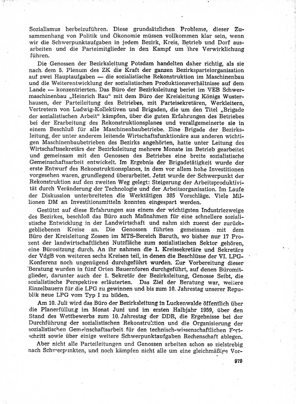Neuer Weg (NW), Organ des Zentralkomitees (ZK) der SED (Sozialistische Einheitspartei Deutschlands) für Fragen des Parteiaufbaus und des Parteilebens, 14. Jahrgang [Deutsche Demokratische Republik (DDR)] 1959, Seite 979 (NW ZK SED DDR 1959, S. 979)