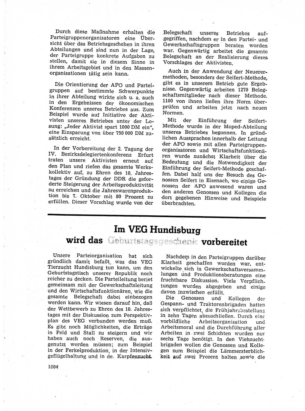 Neuer Weg (NW), Organ des Zentralkomitees (ZK) der SED (Sozialistische Einheitspartei Deutschlands) für Fragen des Parteiaufbaus und des Parteilebens, 14. Jahrgang [Deutsche Demokratische Republik (DDR)] 1959, Seite 1004 (NW ZK SED DDR 1959, S. 1004)