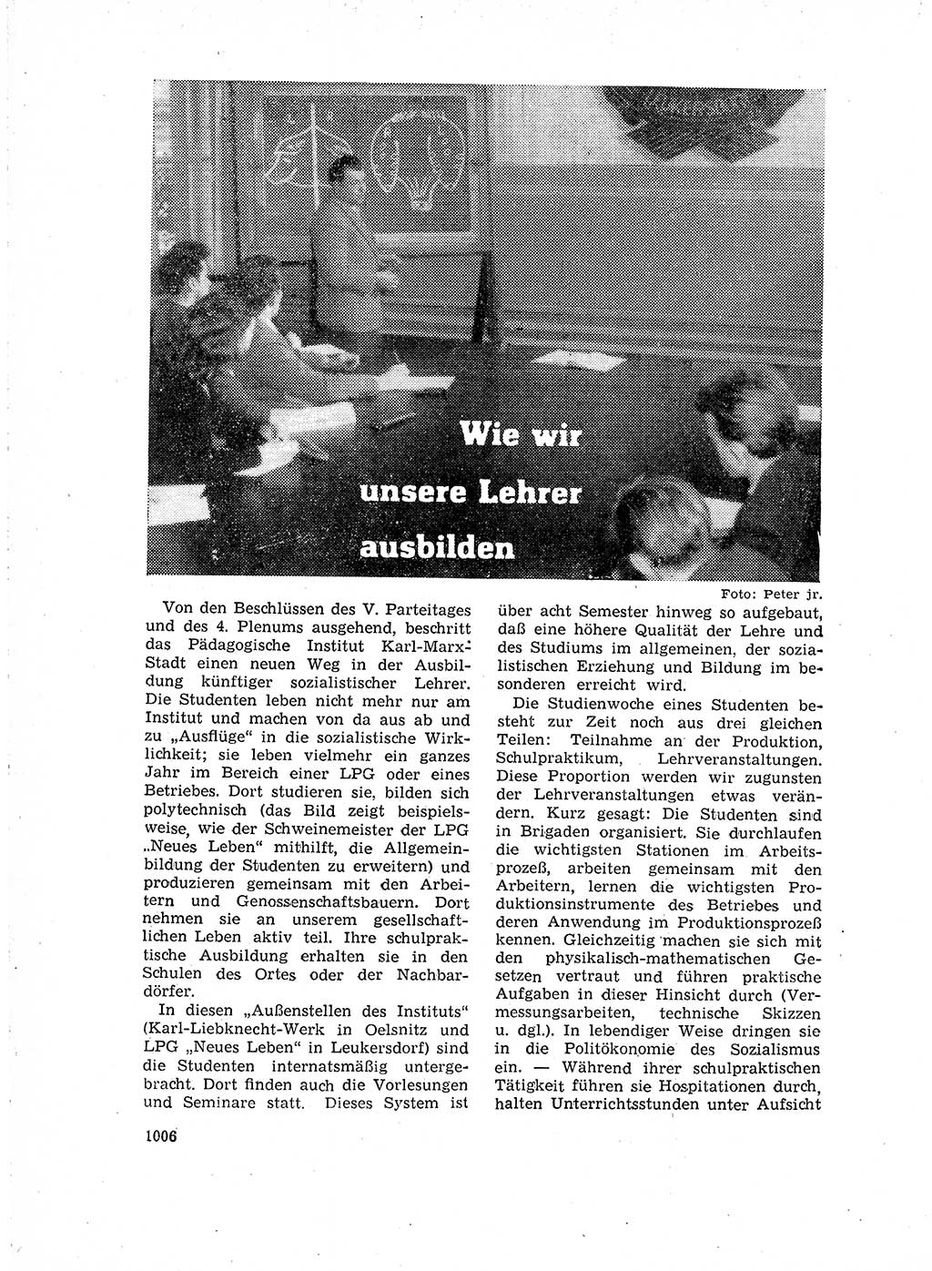 Neuer Weg (NW), Organ des Zentralkomitees (ZK) der SED (Sozialistische Einheitspartei Deutschlands) für Fragen des Parteiaufbaus und des Parteilebens, 14. Jahrgang [Deutsche Demokratische Republik (DDR)] 1959, Seite 1006 (NW ZK SED DDR 1959, S. 1006)