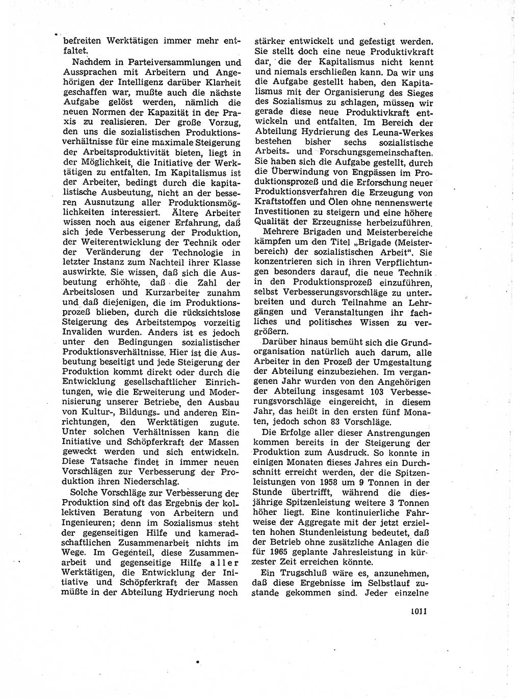 Neuer Weg (NW), Organ des Zentralkomitees (ZK) der SED (Sozialistische Einheitspartei Deutschlands) für Fragen des Parteiaufbaus und des Parteilebens, 14. Jahrgang [Deutsche Demokratische Republik (DDR)] 1959, Seite 1011 (NW ZK SED DDR 1959, S. 1011)