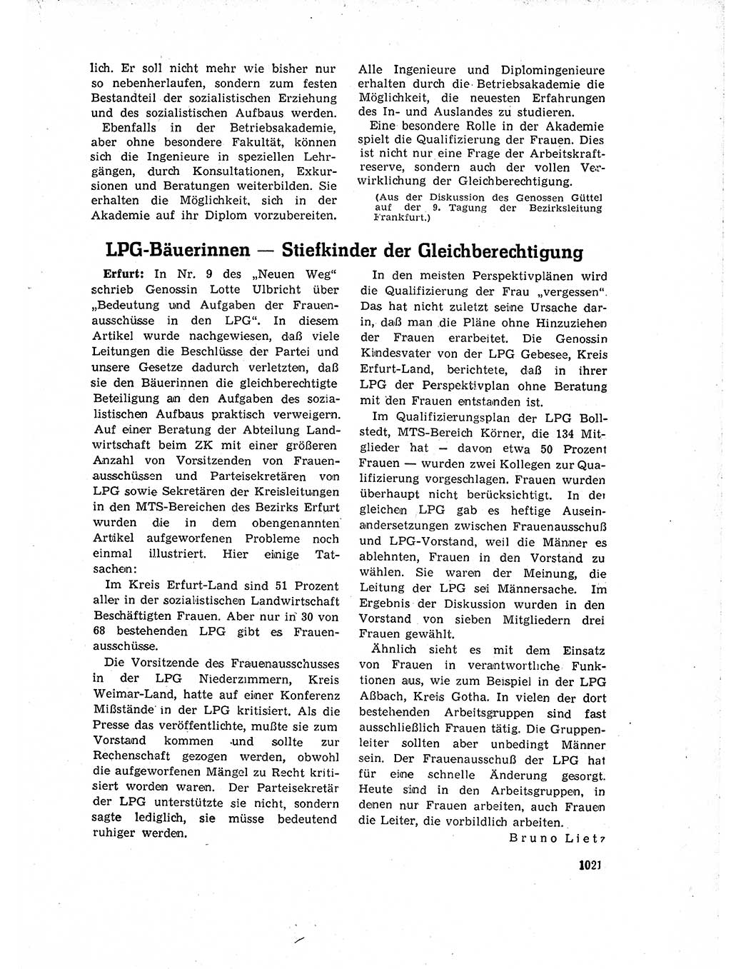 Neuer Weg (NW), Organ des Zentralkomitees (ZK) der SED (Sozialistische Einheitspartei Deutschlands) für Fragen des Parteiaufbaus und des Parteilebens, 14. Jahrgang [Deutsche Demokratische Republik (DDR)] 1959, Seite 1021 (NW ZK SED DDR 1959, S. 1021)