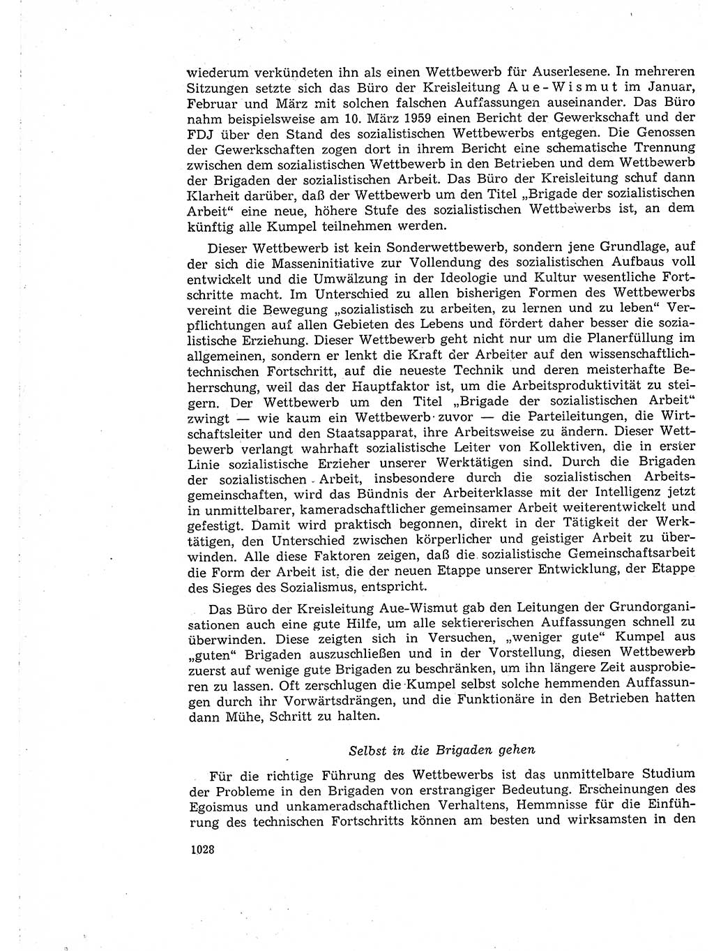 Neuer Weg (NW), Organ des Zentralkomitees (ZK) der SED (Sozialistische Einheitspartei Deutschlands) für Fragen des Parteiaufbaus und des Parteilebens, 14. Jahrgang [Deutsche Demokratische Republik (DDR)] 1959, Seite 1028 (NW ZK SED DDR 1959, S. 1028)