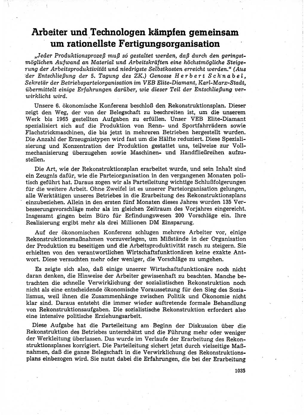 Neuer Weg (NW), Organ des Zentralkomitees (ZK) der SED (Sozialistische Einheitspartei Deutschlands) für Fragen des Parteiaufbaus und des Parteilebens, 14. Jahrgang [Deutsche Demokratische Republik (DDR)] 1959, Seite 1035 (NW ZK SED DDR 1959, S. 1035)