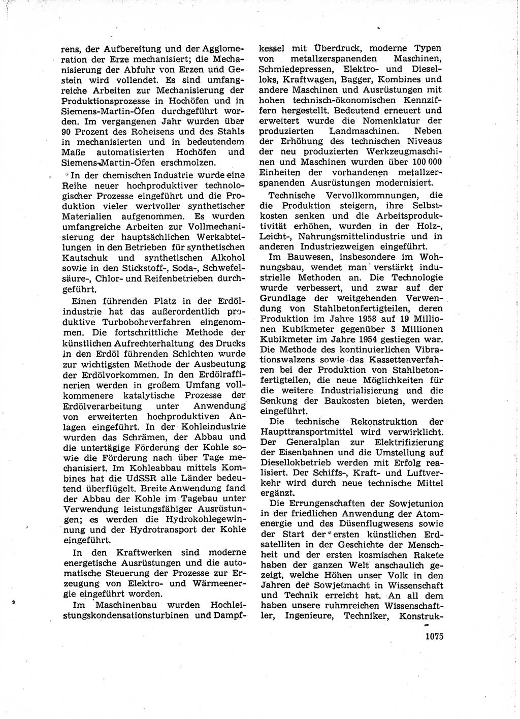Neuer Weg (NW), Organ des Zentralkomitees (ZK) der SED (Sozialistische Einheitspartei Deutschlands) für Fragen des Parteiaufbaus und des Parteilebens, 14. Jahrgang [Deutsche Demokratische Republik (DDR)] 1959, Seite 1075 (NW ZK SED DDR 1959, S. 1075)