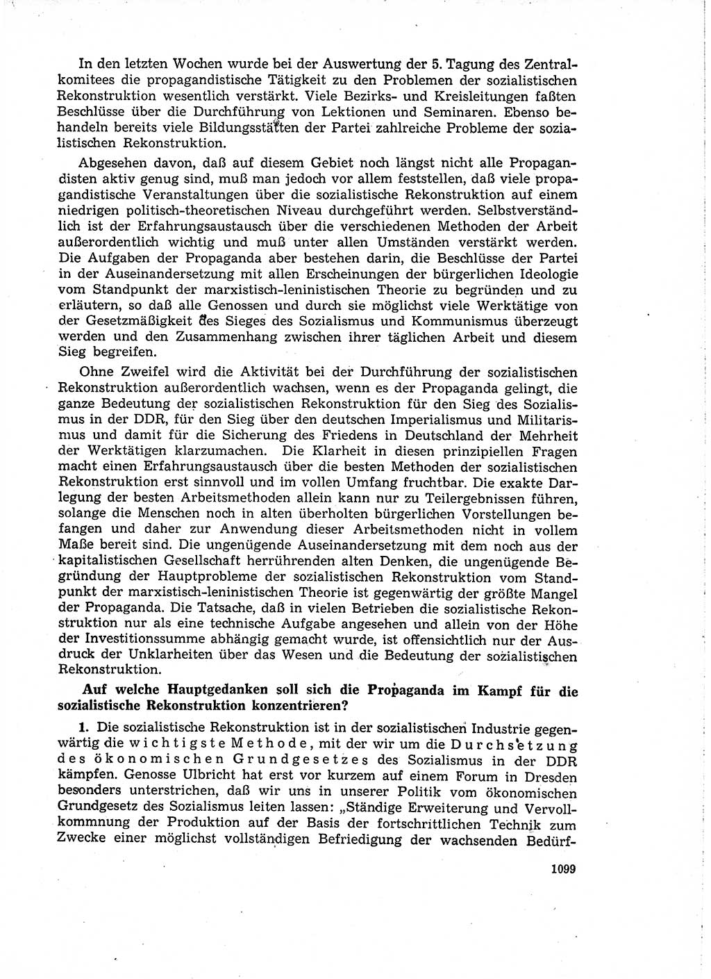 Neuer Weg (NW), Organ des Zentralkomitees (ZK) der SED (Sozialistische Einheitspartei Deutschlands) für Fragen des Parteiaufbaus und des Parteilebens, 14. Jahrgang [Deutsche Demokratische Republik (DDR)] 1959, Seite 1099 (NW ZK SED DDR 1959, S. 1099)
