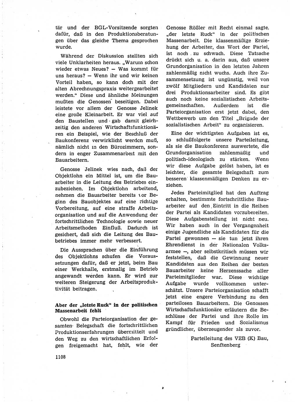 Neuer Weg (NW), Organ des Zentralkomitees (ZK) der SED (Sozialistische Einheitspartei Deutschlands) für Fragen des Parteiaufbaus und des Parteilebens, 14. Jahrgang [Deutsche Demokratische Republik (DDR)] 1959, Seite 1108 (NW ZK SED DDR 1959, S. 1108)