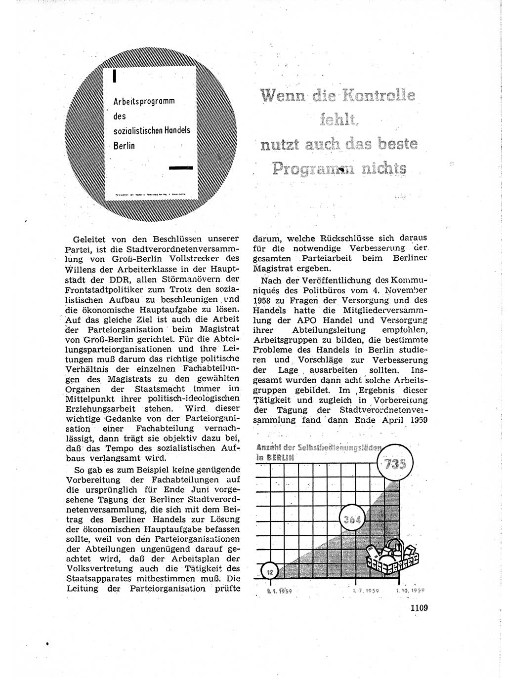 Neuer Weg (NW), Organ des Zentralkomitees (ZK) der SED (Sozialistische Einheitspartei Deutschlands) für Fragen des Parteiaufbaus und des Parteilebens, 14. Jahrgang [Deutsche Demokratische Republik (DDR)] 1959, Seite 1109 (NW ZK SED DDR 1959, S. 1109)