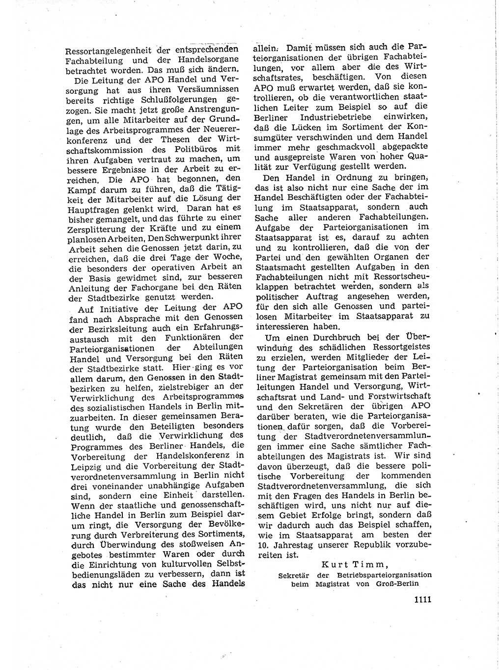 Neuer Weg (NW), Organ des Zentralkomitees (ZK) der SED (Sozialistische Einheitspartei Deutschlands) für Fragen des Parteiaufbaus und des Parteilebens, 14. Jahrgang [Deutsche Demokratische Republik (DDR)] 1959, Seite 1111 (NW ZK SED DDR 1959, S. 1111)