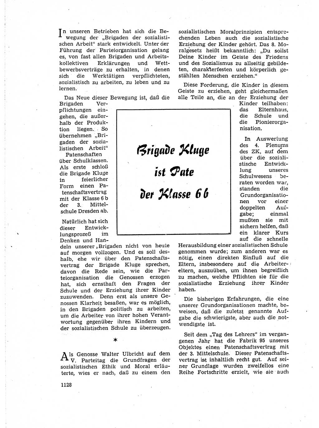Neuer Weg (NW), Organ des Zentralkomitees (ZK) der SED (Sozialistische Einheitspartei Deutschlands) für Fragen des Parteiaufbaus und des Parteilebens, 14. Jahrgang [Deutsche Demokratische Republik (DDR)] 1959, Seite 1128 (NW ZK SED DDR 1959, S. 1128)