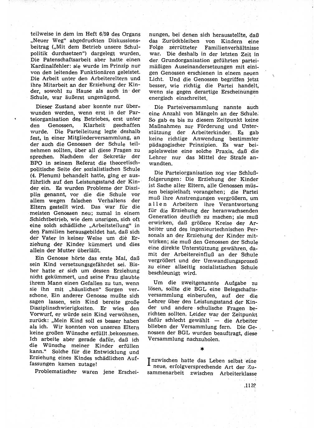 Neuer Weg (NW), Organ des Zentralkomitees (ZK) der SED (Sozialistische Einheitspartei Deutschlands) für Fragen des Parteiaufbaus und des Parteilebens, 14. Jahrgang [Deutsche Demokratische Republik (DDR)] 1959, Seite 1129 (NW ZK SED DDR 1959, S. 1129)