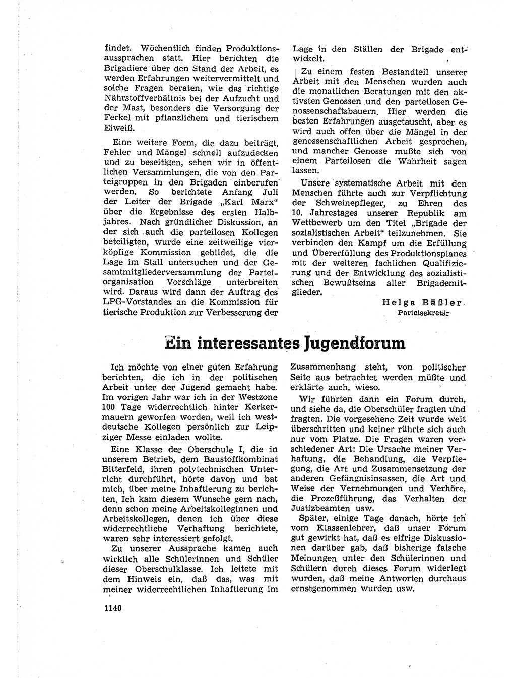 Neuer Weg (NW), Organ des Zentralkomitees (ZK) der SED (Sozialistische Einheitspartei Deutschlands) für Fragen des Parteiaufbaus und des Parteilebens, 14. Jahrgang [Deutsche Demokratische Republik (DDR)] 1959, Seite 1140 (NW ZK SED DDR 1959, S. 1140)