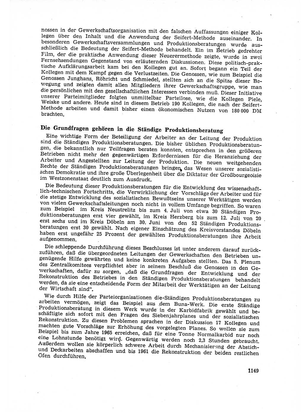 Neuer Weg (NW), Organ des Zentralkomitees (ZK) der SED (Sozialistische Einheitspartei Deutschlands) für Fragen des Parteiaufbaus und des Parteilebens, 14. Jahrgang [Deutsche Demokratische Republik (DDR)] 1959, Seite 1149 (NW ZK SED DDR 1959, S. 1149)