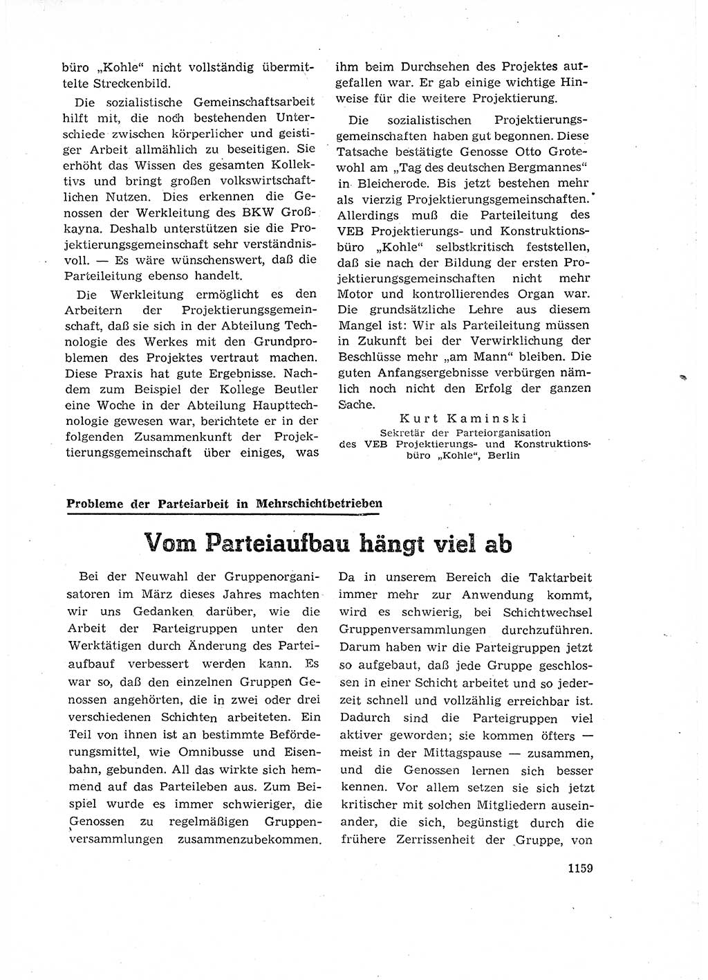 Neuer Weg (NW), Organ des Zentralkomitees (ZK) der SED (Sozialistische Einheitspartei Deutschlands) für Fragen des Parteiaufbaus und des Parteilebens, 14. Jahrgang [Deutsche Demokratische Republik (DDR)] 1959, Seite 1159 (NW ZK SED DDR 1959, S. 1159)