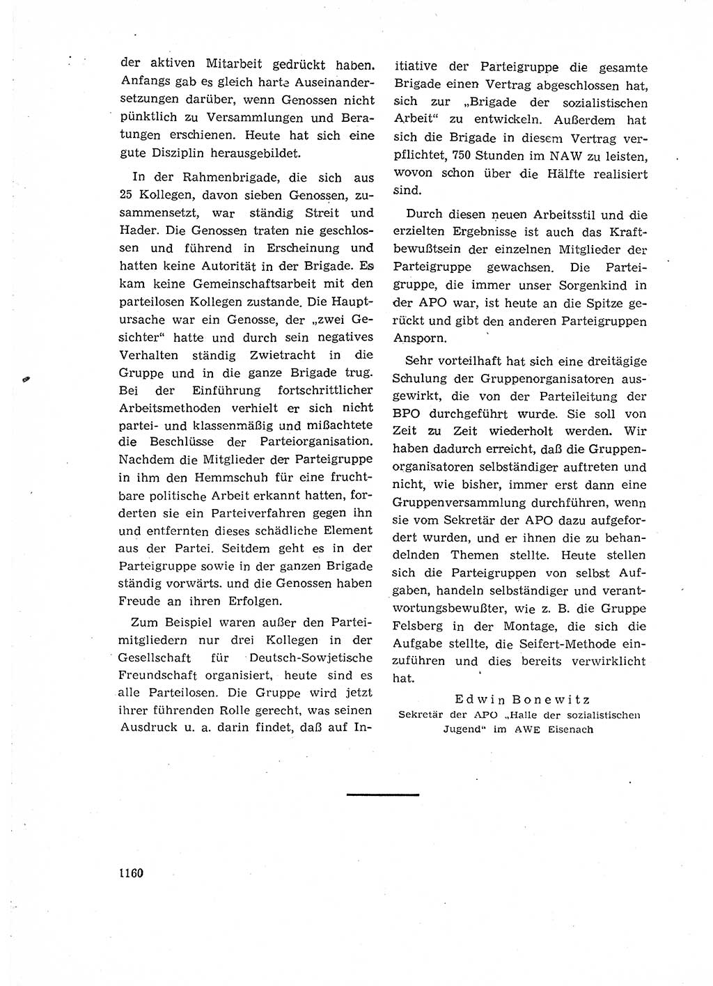 Neuer Weg (NW), Organ des Zentralkomitees (ZK) der SED (Sozialistische Einheitspartei Deutschlands) für Fragen des Parteiaufbaus und des Parteilebens, 14. Jahrgang [Deutsche Demokratische Republik (DDR)] 1959, Seite 1160 (NW ZK SED DDR 1959, S. 1160)