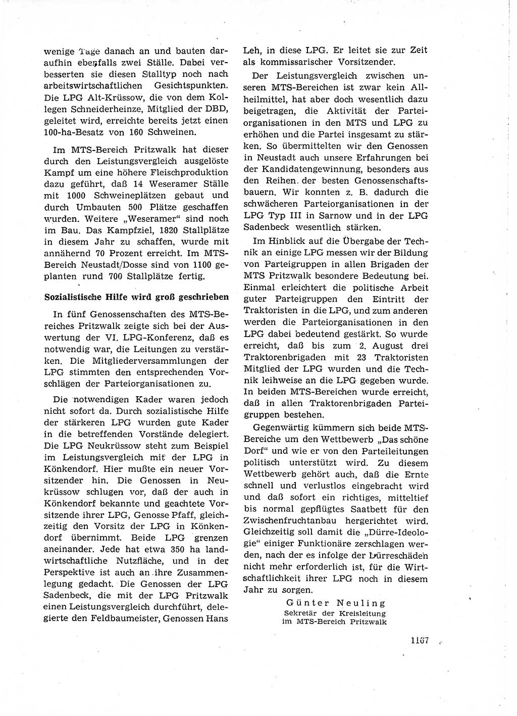 Neuer Weg (NW), Organ des Zentralkomitees (ZK) der SED (Sozialistische Einheitspartei Deutschlands) für Fragen des Parteiaufbaus und des Parteilebens, 14. Jahrgang [Deutsche Demokratische Republik (DDR)] 1959, Seite 1167 (NW ZK SED DDR 1959, S. 1167)