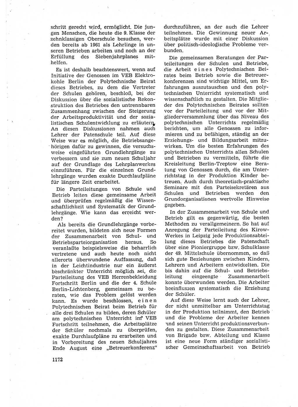 Neuer Weg (NW), Organ des Zentralkomitees (ZK) der SED (Sozialistische Einheitspartei Deutschlands) für Fragen des Parteiaufbaus und des Parteilebens, 14. Jahrgang [Deutsche Demokratische Republik (DDR)] 1959, Seite 1172 (NW ZK SED DDR 1959, S. 1172)