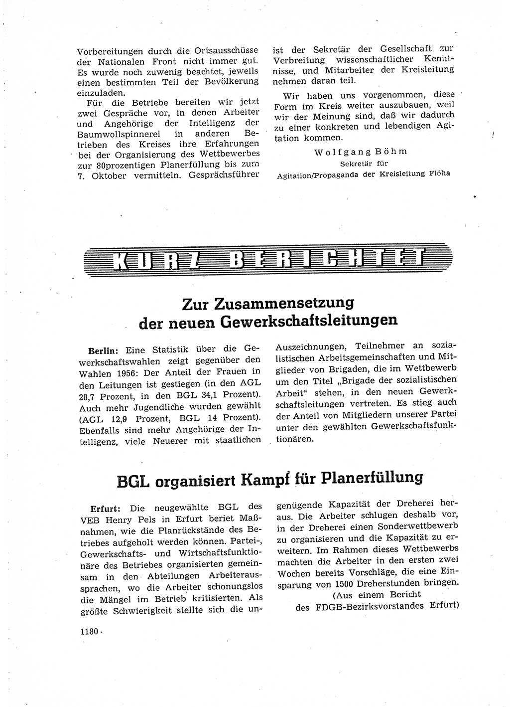 Neuer Weg (NW), Organ des Zentralkomitees (ZK) der SED (Sozialistische Einheitspartei Deutschlands) für Fragen des Parteiaufbaus und des Parteilebens, 14. Jahrgang [Deutsche Demokratische Republik (DDR)] 1959, Seite 1180 (NW ZK SED DDR 1959, S. 1180)