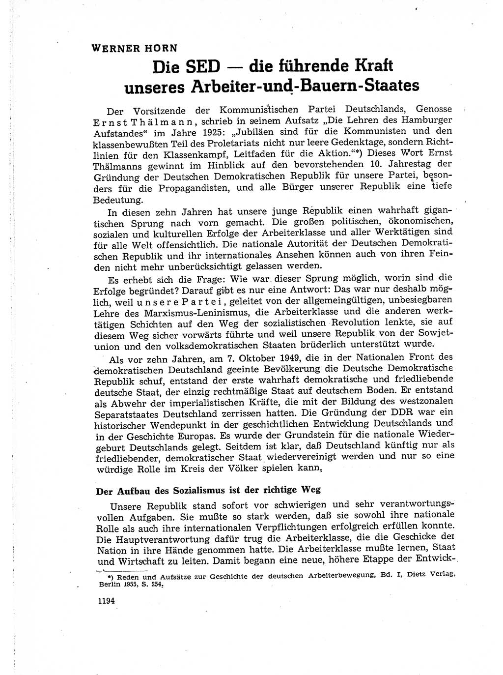Neuer Weg (NW), Organ des Zentralkomitees (ZK) der SED (Sozialistische Einheitspartei Deutschlands) für Fragen des Parteiaufbaus und des Parteilebens, 14. Jahrgang [Deutsche Demokratische Republik (DDR)] 1959, Seite 1194 (NW ZK SED DDR 1959, S. 1194)