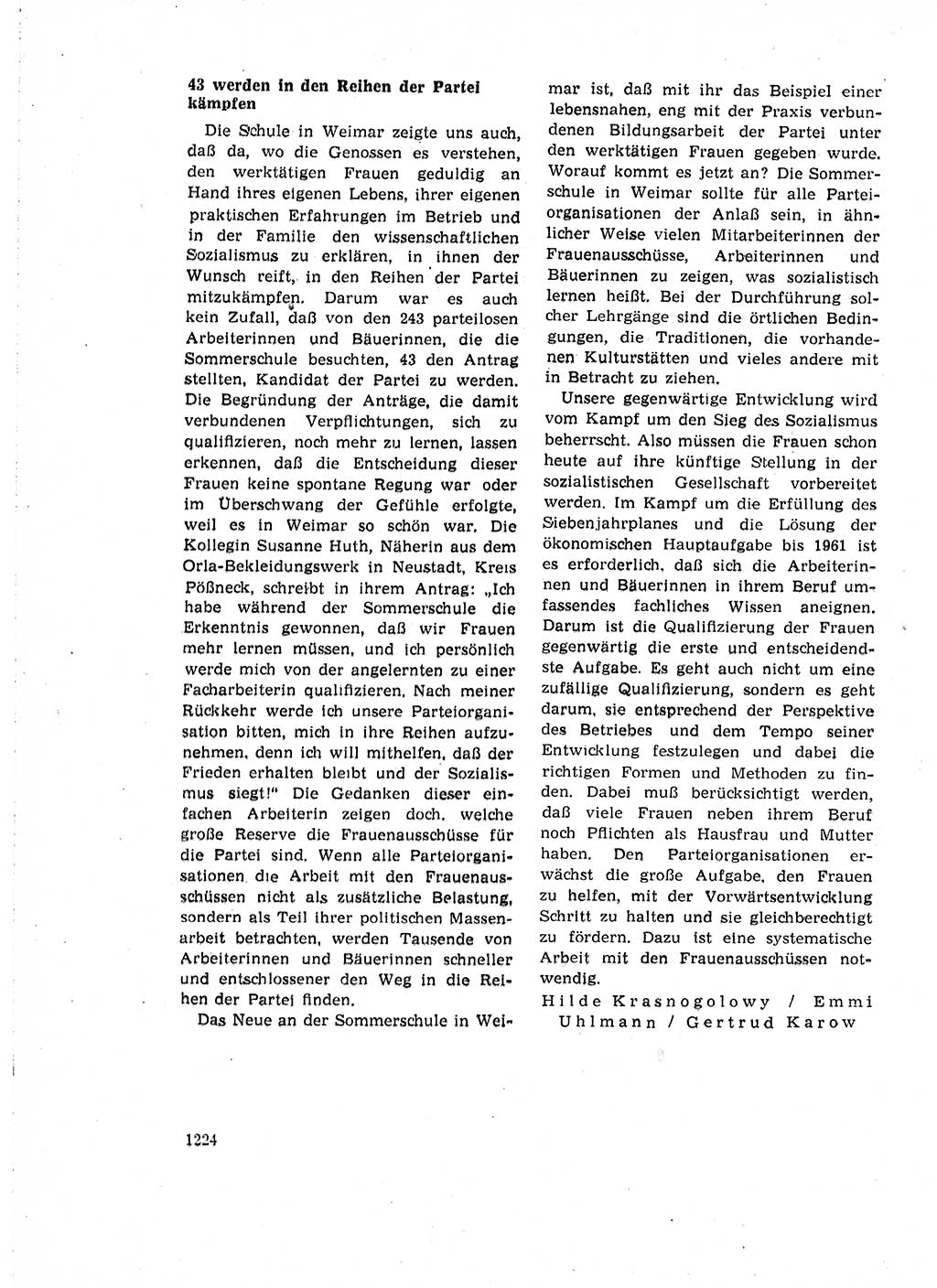 Neuer Weg (NW), Organ des Zentralkomitees (ZK) der SED (Sozialistische Einheitspartei Deutschlands) für Fragen des Parteiaufbaus und des Parteilebens, 14. Jahrgang [Deutsche Demokratische Republik (DDR)] 1959, Seite 1224 (NW ZK SED DDR 1959, S. 1224)