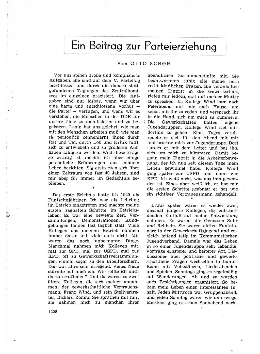 Neuer Weg (NW), Organ des Zentralkomitees (ZK) der SED (Sozialistische Einheitspartei Deutschlands) fÃ¼r Fragen des Parteiaufbaus und des Parteilebens, 14. Jahrgang [Deutsche Demokratische Republik (DDR)] 1959, Seite 1228 (NW ZK SED DDR 1959, S. 1228)